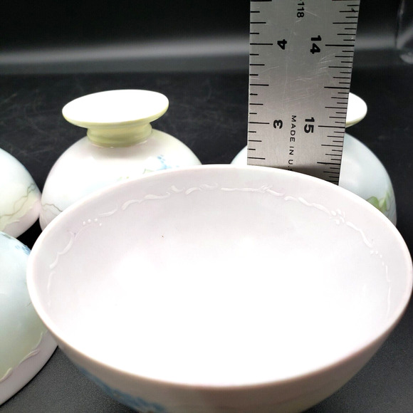 Uno Favorite China Bavaria Sherbet Dishes Set of 5 Hand Painted Floral VTG - Picture 7 of 8